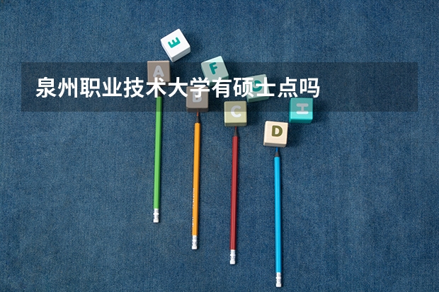 泉州职业技术大学有硕士点吗