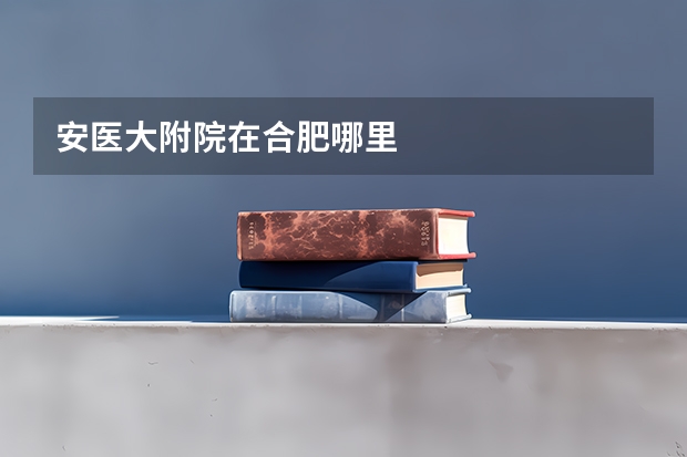 安医大附院在合肥哪里