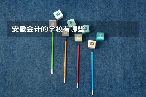 安徽会计的学校有哪些